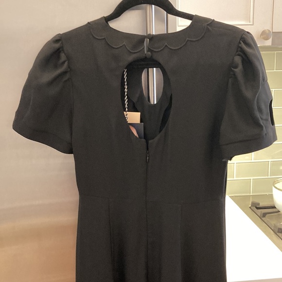 Alexa Chung Scallop Panelled black crepe maxi dress with cutouts NWT US size 6 - Picture 6 of 15